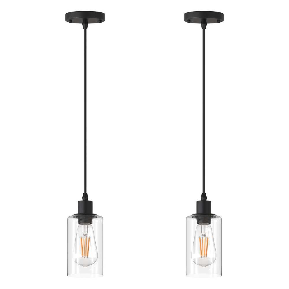 Matte Black Rustic Industrial 60-Watt 1-Light Mini Pendant Light with Metal Shade