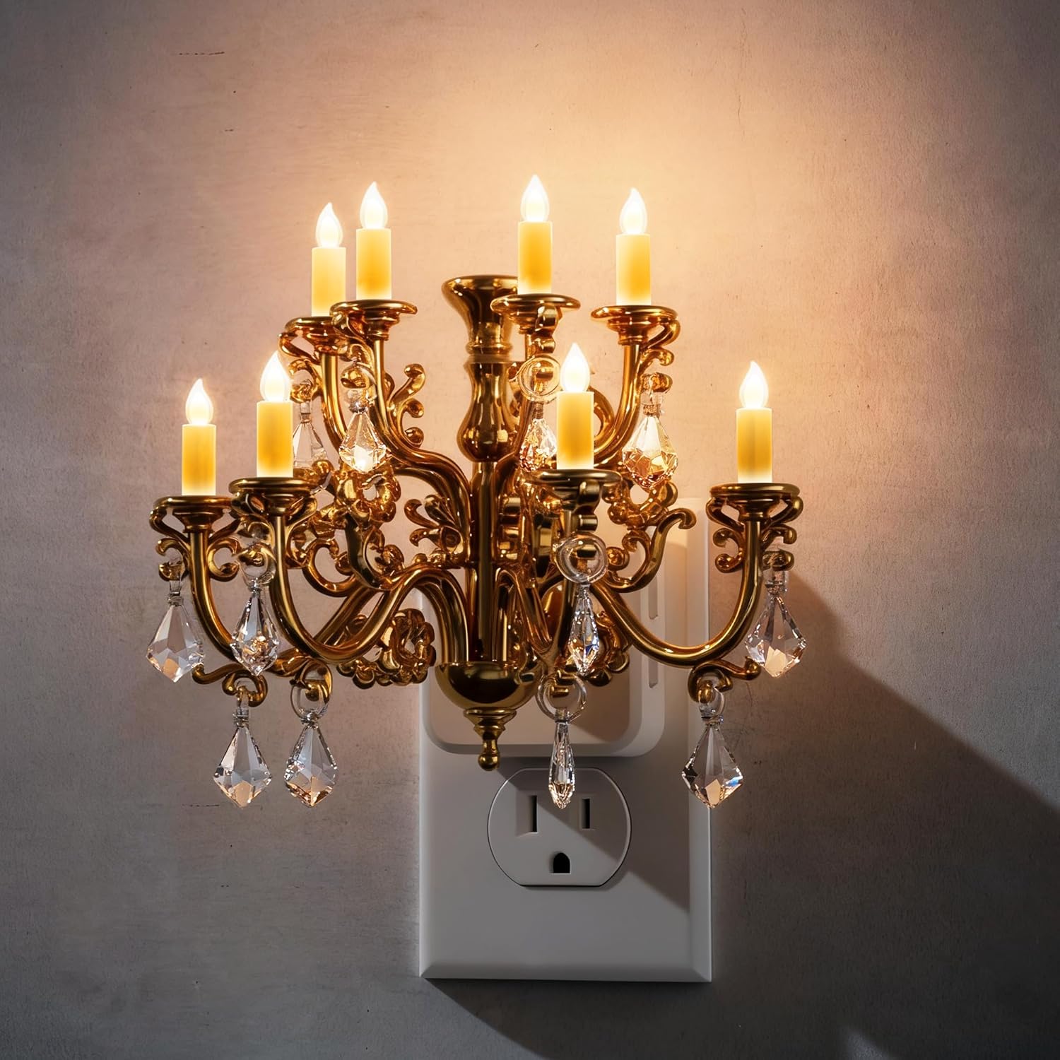 Night Light Flicker Flame Effect, 1W 3-Level Dimmable, Plug-in Dusk to Dawn