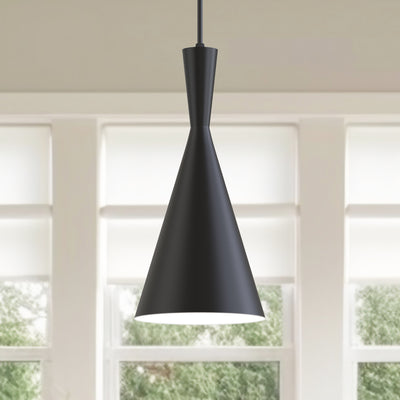 LOHAS LED Black Cone Pendant Light with Triangle Metal Shade E26 Socket Ceiling Fixture No Bulb Included