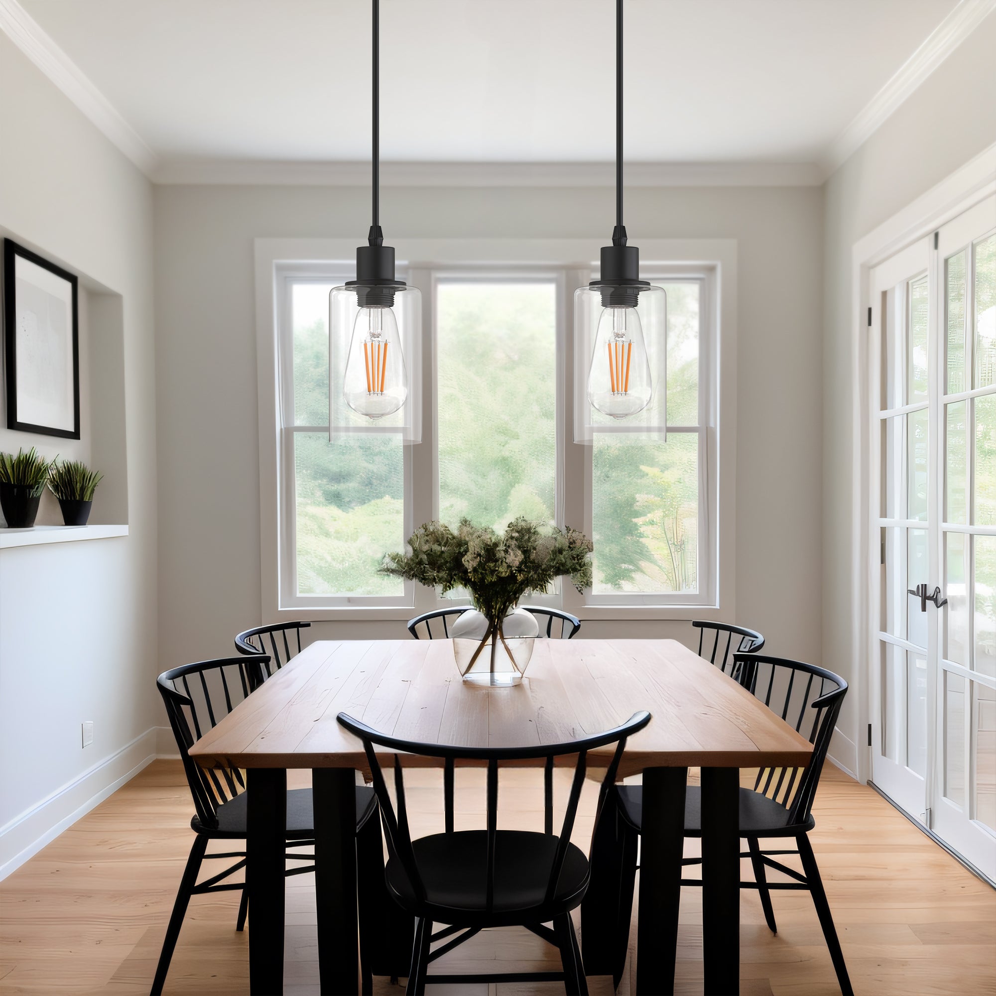 Matte Black Rustic Industrial 60-Watt 1-Light Mini Pendant Light with Metal Shade