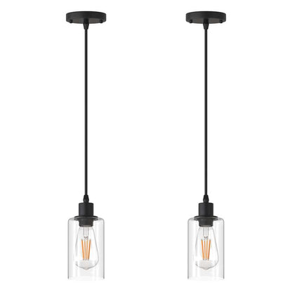 Matte Black Rustic Industrial 60-Watt 1-Light Mini Pendant Light with Metal Shade